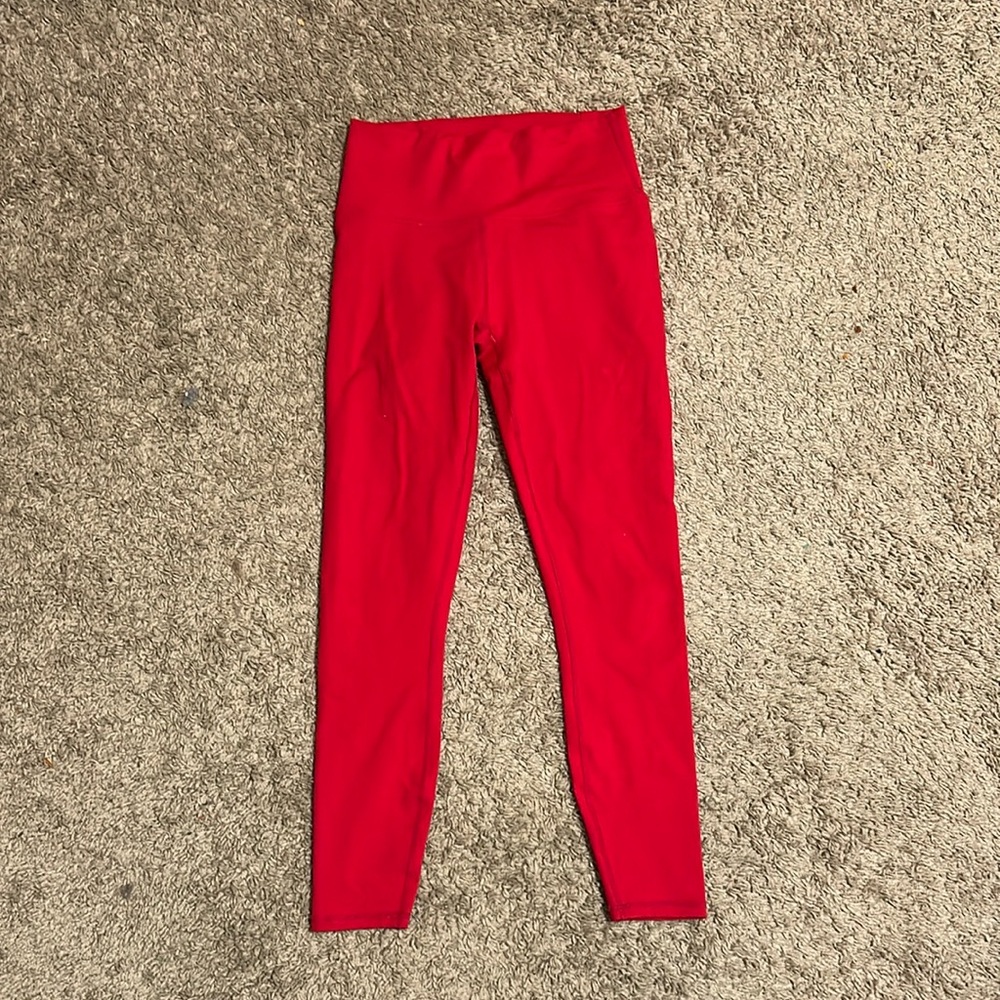 Fabletics Red Leggings Form-Fitting Full-Length